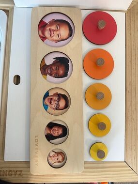 Lovevery Wooden Color Match Puzzle - Red, Orange, Yellow